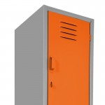 Locker metálico dual grande - 3 puertas naranja